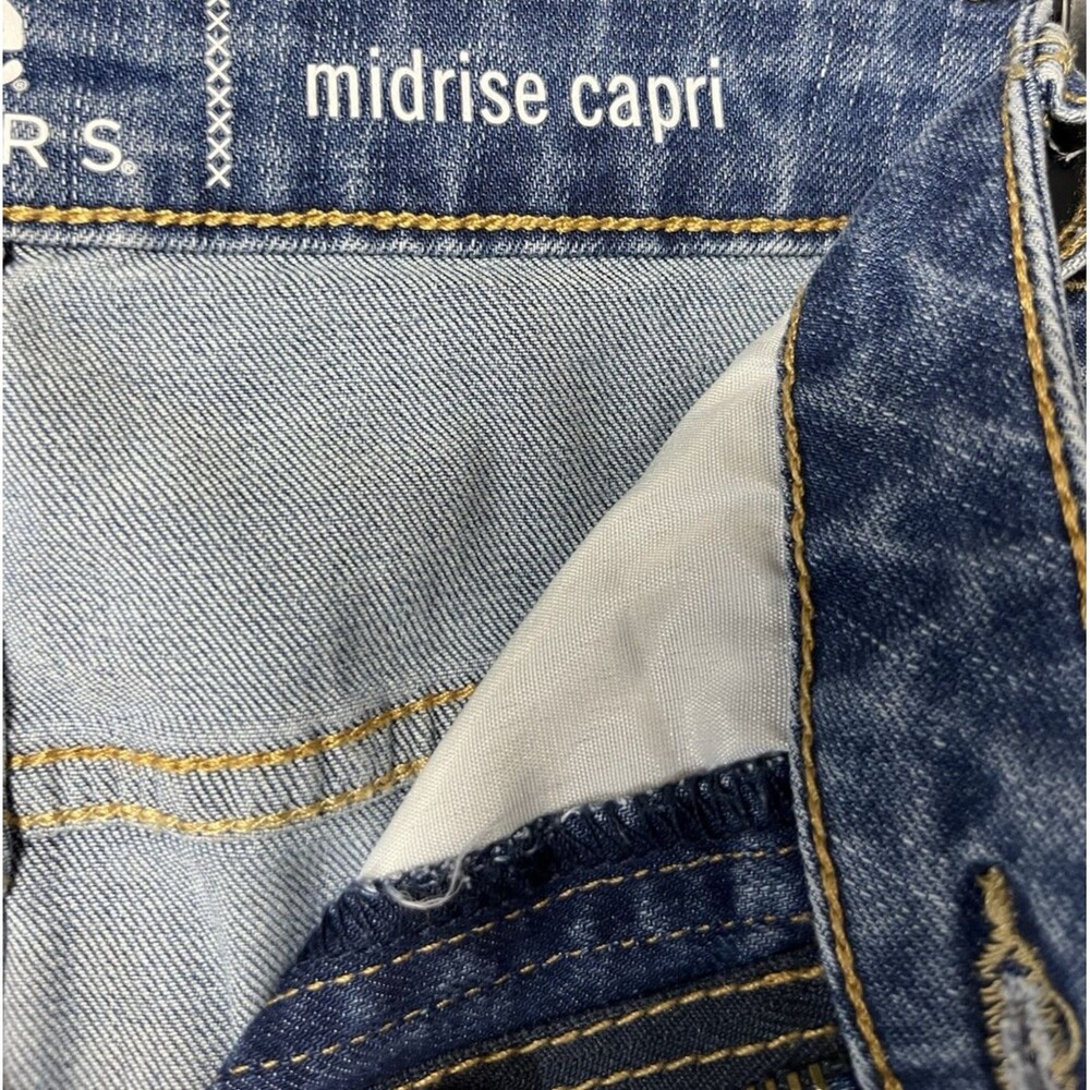 Lee Riders Capri Jeans Plus Size 22M BlueDenim Midrise Stretch Cropped Casual - Picture 5 of 7